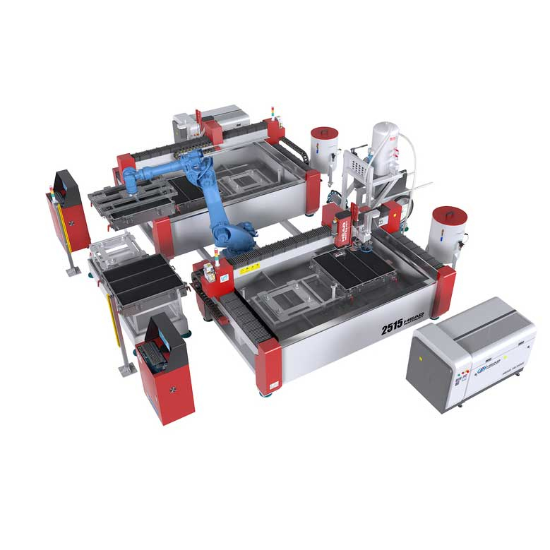 حل أتمتة HEAD Waterjet لقطع ألياف الكربون